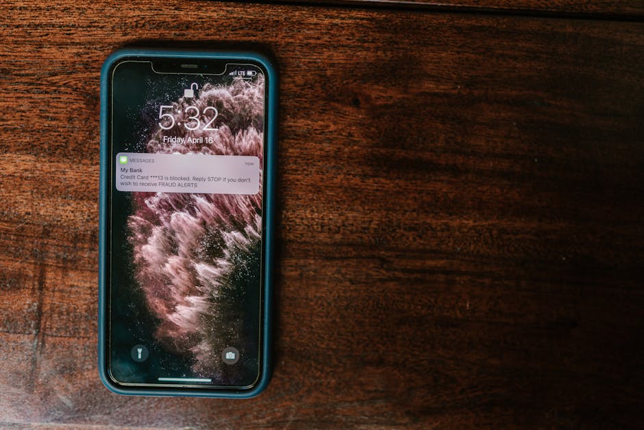 A person glancing at their phone dismissively, with notifications visible on the screen