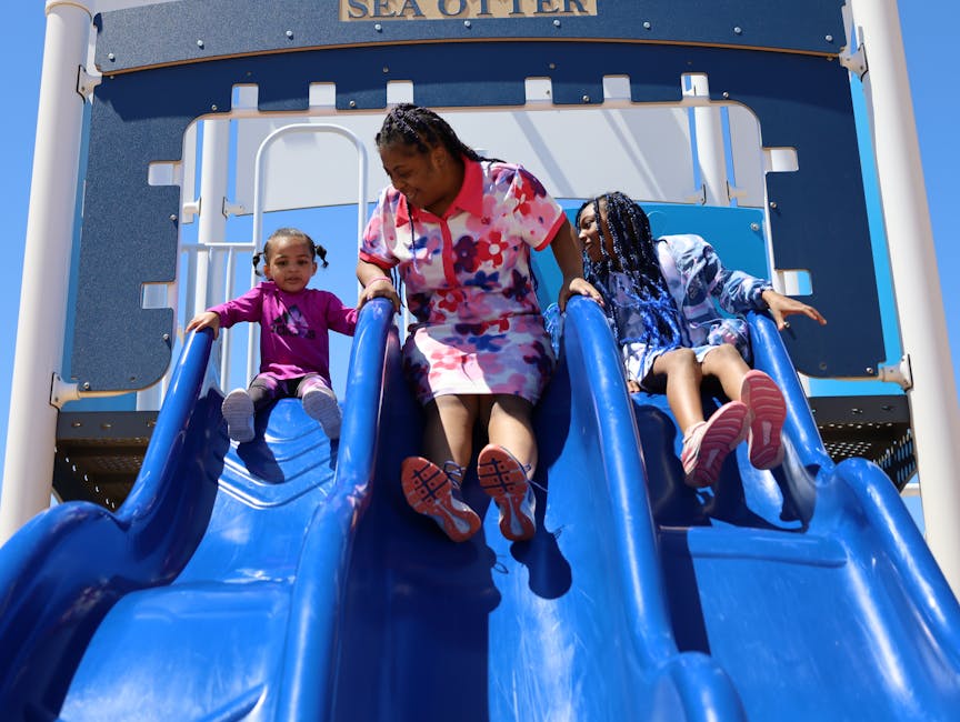 Kids enjoying outdoor activities with their family