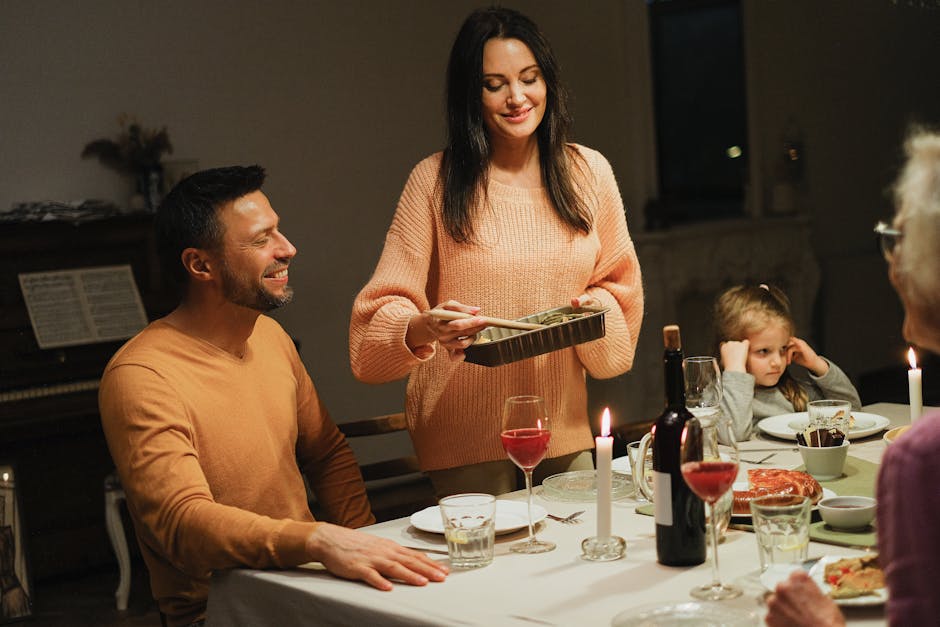 A family gathered around the dinner table — the day well managed